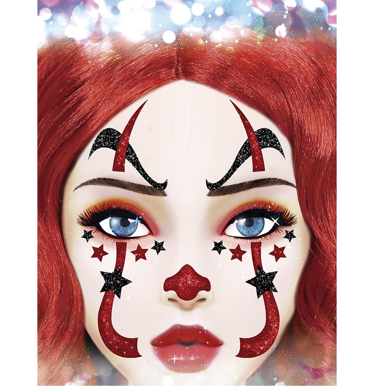 GP15858 – Clown Party Face Sticker Halloween Make – Farbe: Schwarz