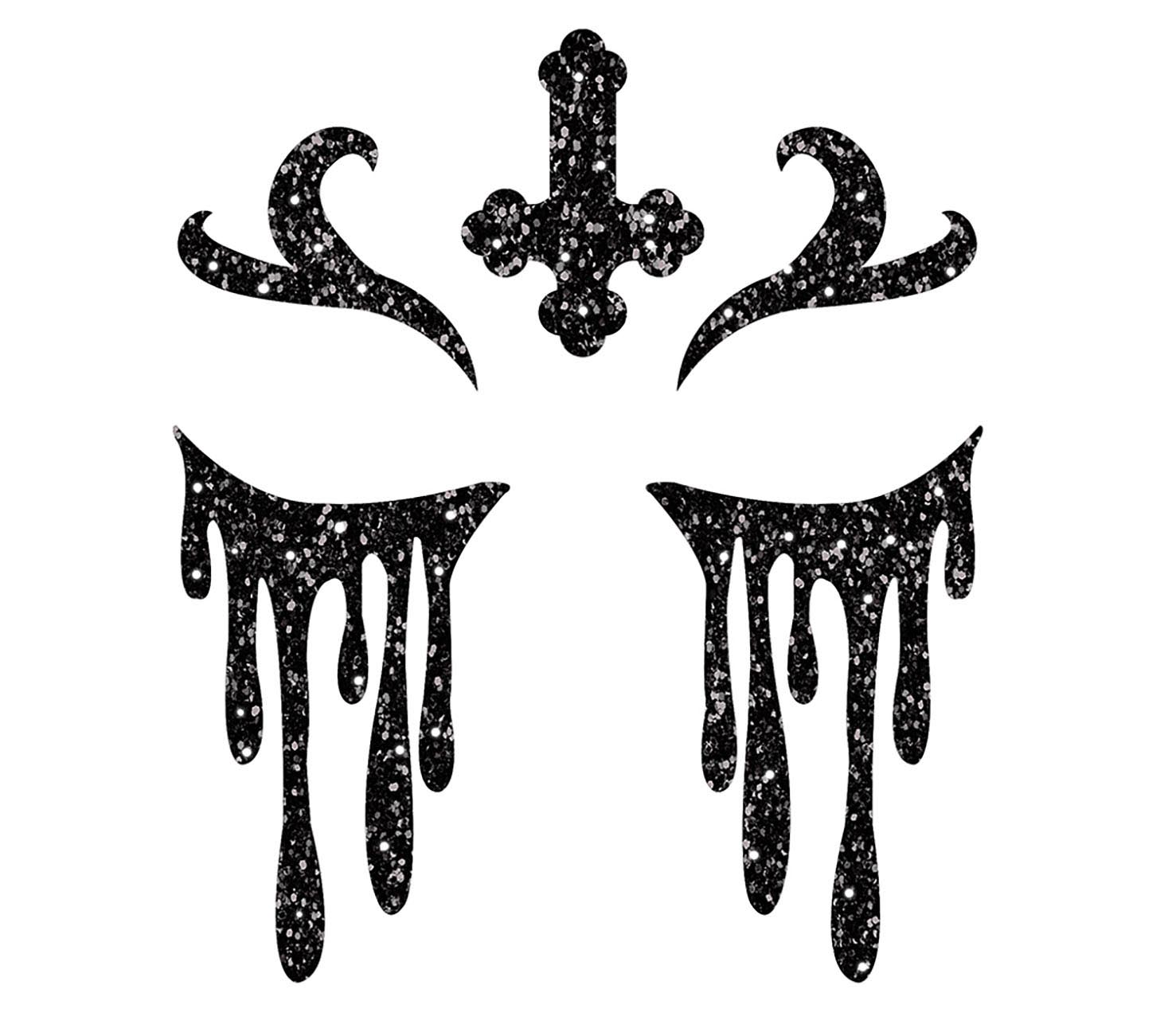 GP15859 – Religion Halloween Gesicht Aufkleber Kreuz – Farbe: Schwarz