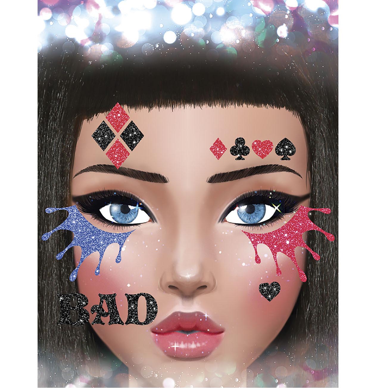 GP15860 – Mr. Smile Gesicht Sticker Glitter Party – Farbe: Mehrfarbig