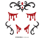 Vampirin Gesichtsaufkleber für Damen 13 x 15 cm, Bild 1