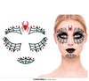 GP15862 – Halloween Spinnen Netz Glamour Gesicht Aufkleber – Farbe: Schwarz