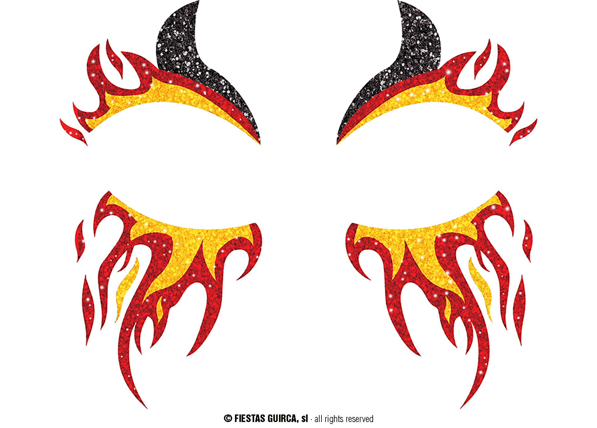 GP15864 – Dämonische Flammen Gesicht Aufkleber – Farbe: Mehrfarbig