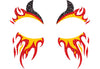 GP15864 – Dämonische Flammen Gesicht Aufkleber – Farbe: Mehrfarbig