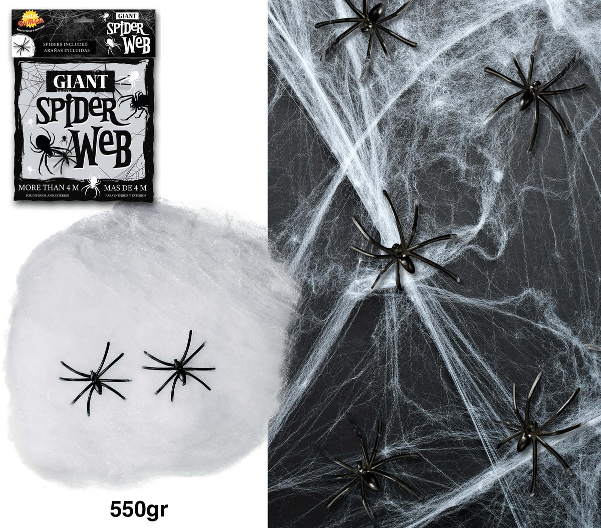 GP19431 – Jumbo Spinnennetz Deko 500 g weiß – Farbe: Weiß