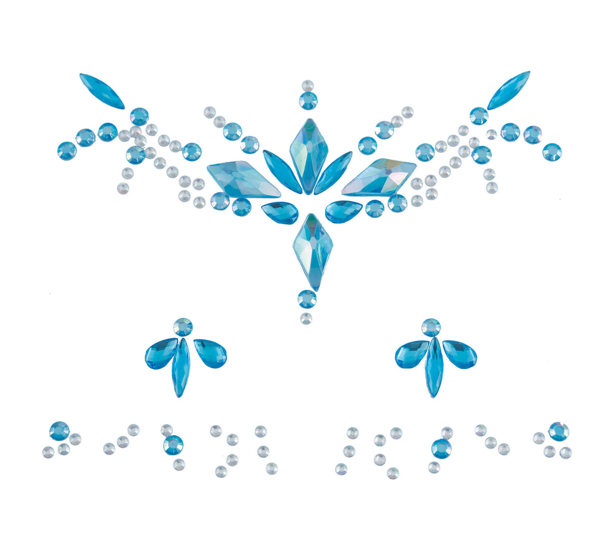 GP15883 – Schmuck Gesicht Glitzer Kristalle – Farbe: Blau