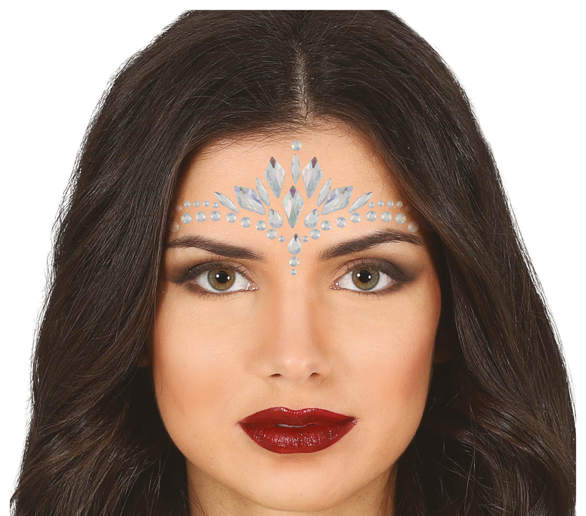 GP15883 – Schmuck Gesicht Glitzer Kristalle – Farbe: Silber