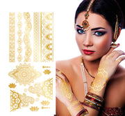 Orient Tattoo für Erwachsene 14 x 30 cm gold, Bild 1