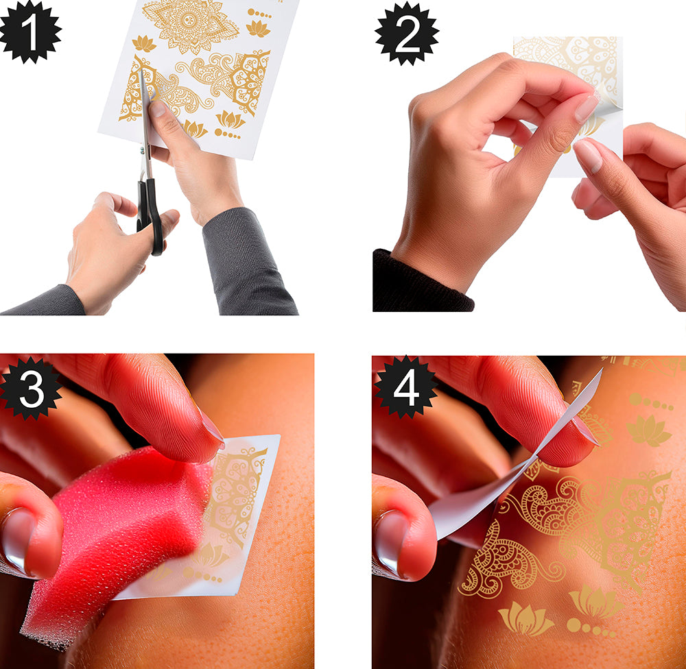 GP15934 – Wüstenprinz Tattoo Goldene Ornamente – Farbe: Gold