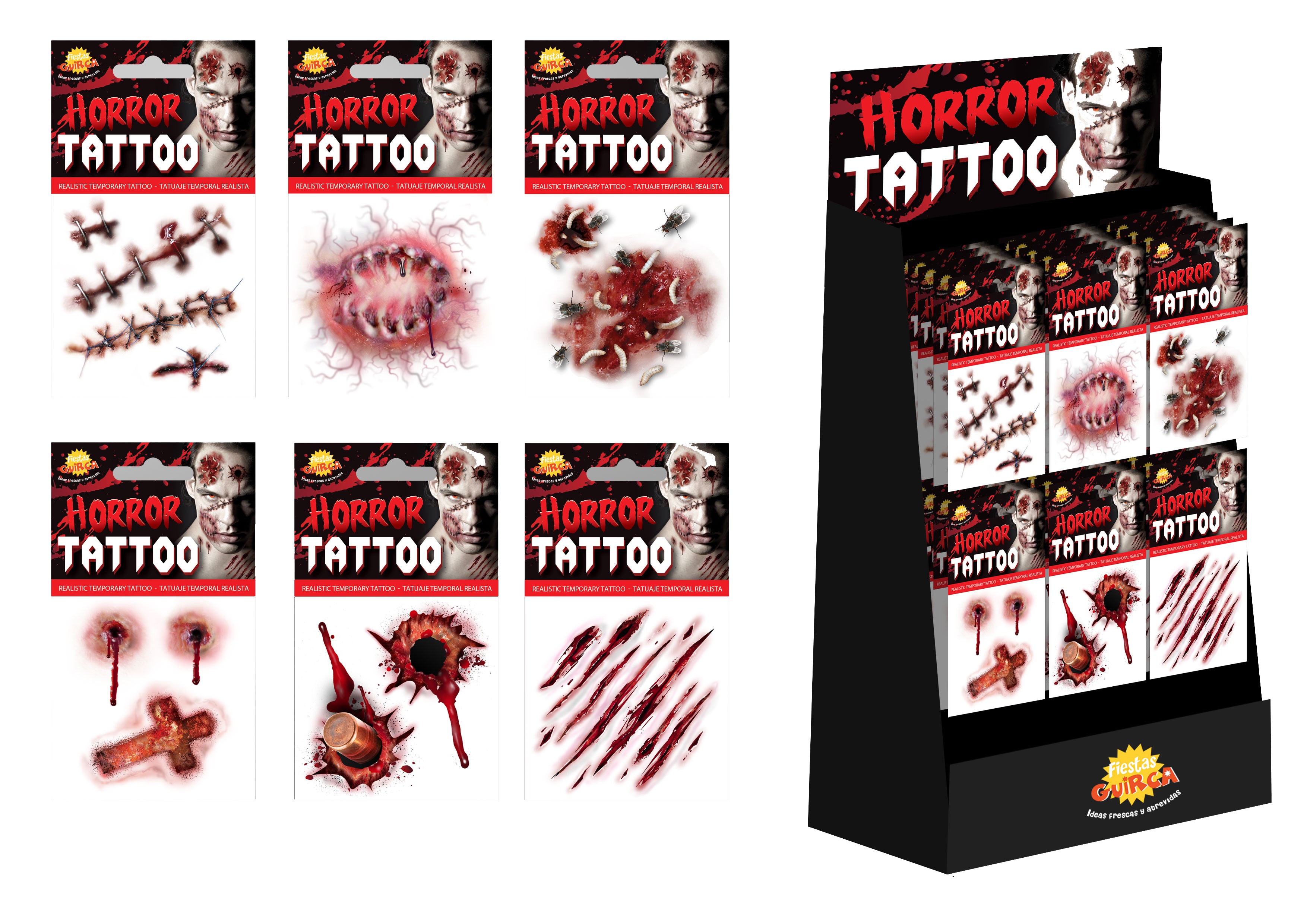 GP15941 – Halloween Horror Tattoo Grusel – Farbe: Mehrfarbig