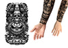 GP15944 – Halloween Kürbis Tattoo Raben Schädel – Farbe: Schwarz