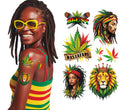 Rasta Tattoos für Erwachsene 14 x 30 cm Reggae