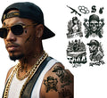 Gangster Tattoos für Erwachsene 14 x 30 cm schwarz