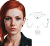 GP15976 – Futuristisches Karneval Gesicht Kunsttattoo – Farbe: Mehrfarbig