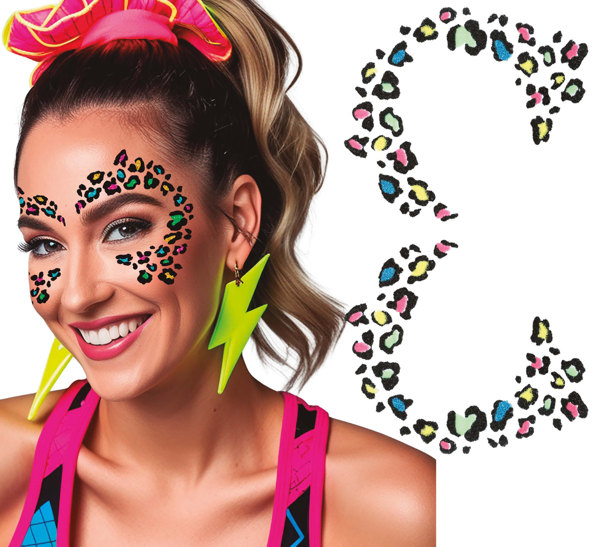 GP15978 – Disco Leopard Style 90s Karneval – Farbe: Mehrfarbig