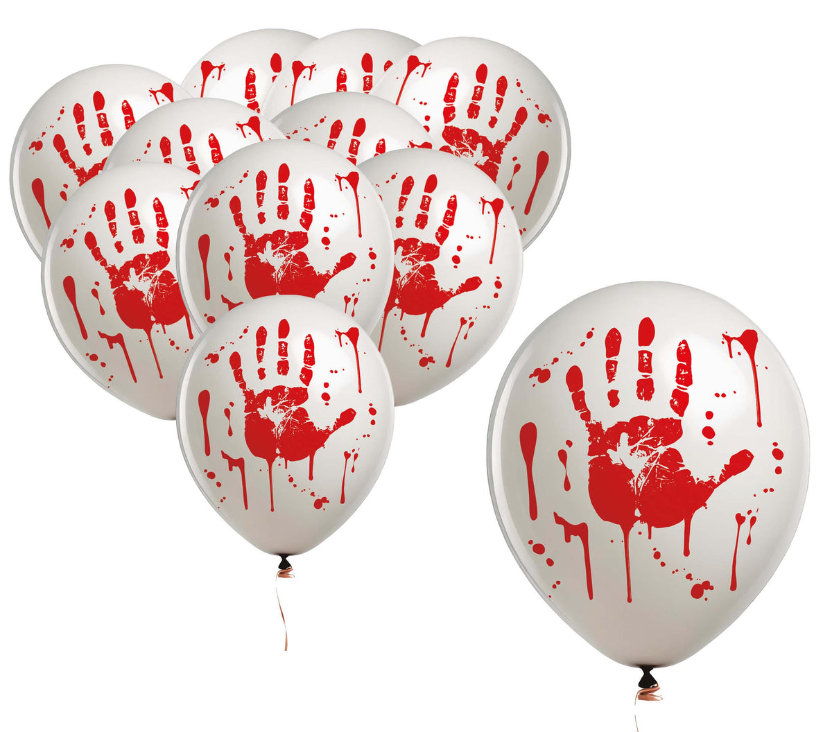 GP31500 – Halloween Luftballons 30 cm 10 Stück – Farbe: Weiß, Hand