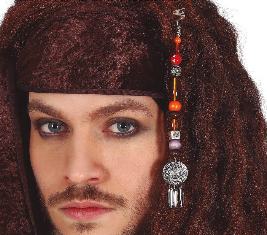 Piraten Haarspange für Erwachsene mit Perlen 16 cm