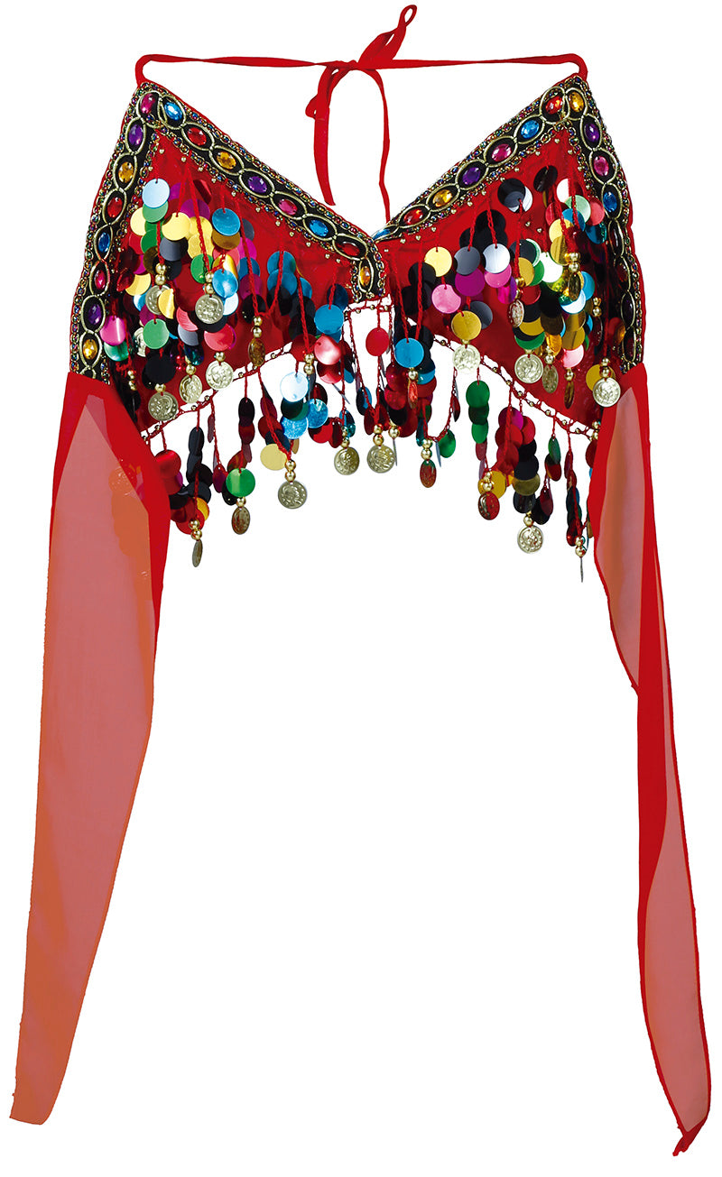 GP16016 – Wüstenprinzessin Bauchtanz Kostüm Glamour – Farbe: Mehrfarbig