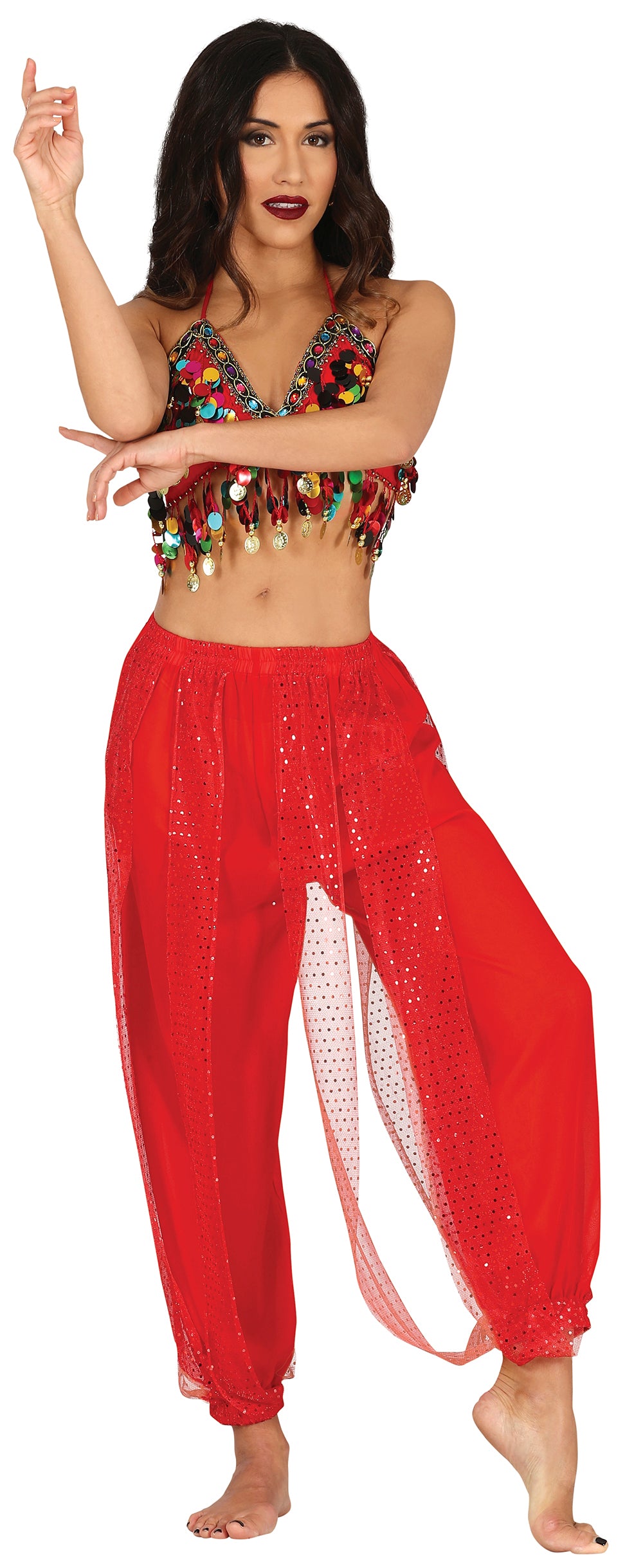 GP16018 – Sheik Wüstenprinz Traumhafte Tanzhose – Größe: 42 - 44 (L) – Farbe: Rot