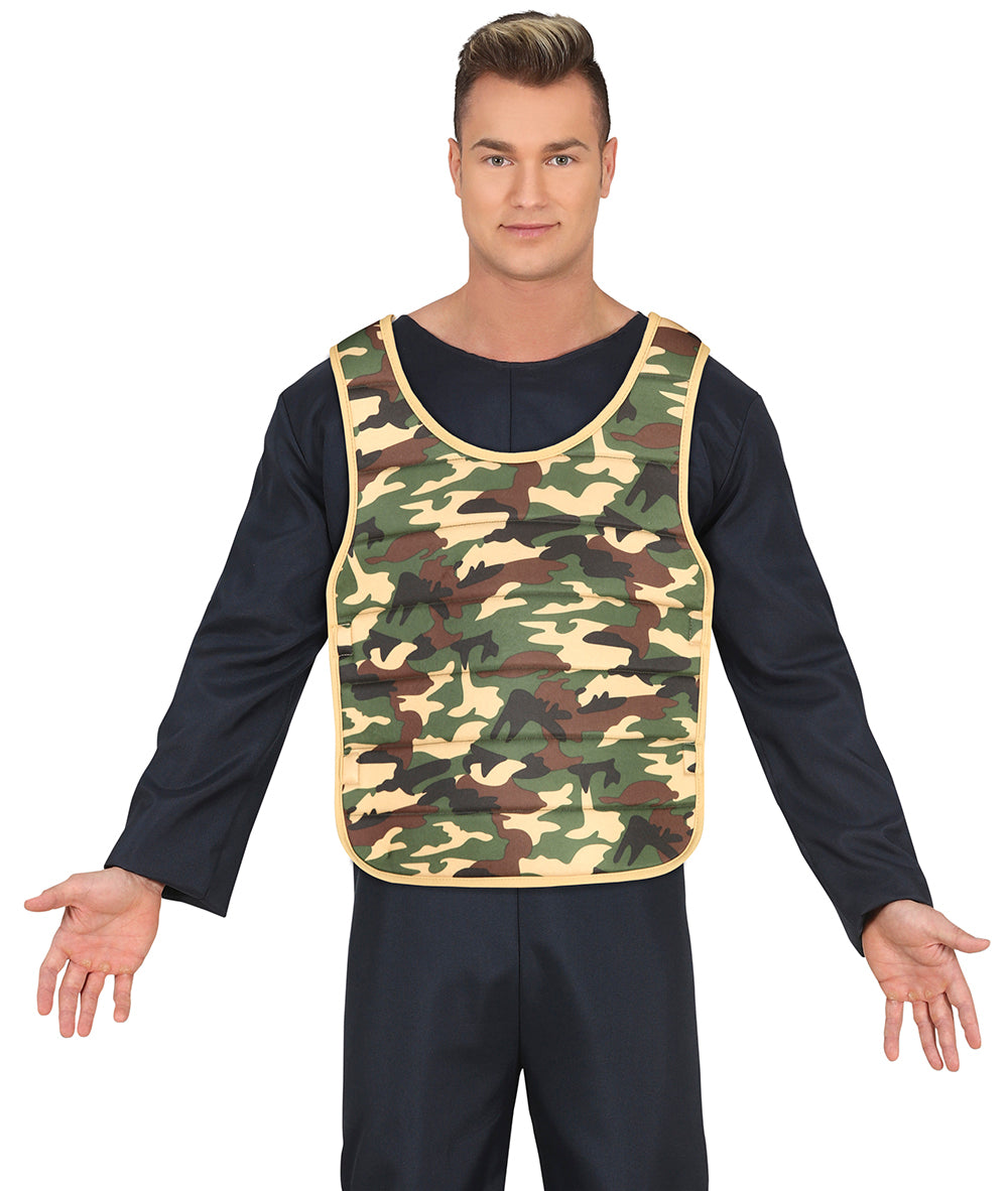 GP16043 – Militär Kostüm Weste Karneval Camo – Farbe: Grün