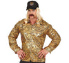 GP16054 – Film 90s Tiger Look Kostüm Cap Hemd – Größe: 48 - 50 (M) – Farbe: Gold