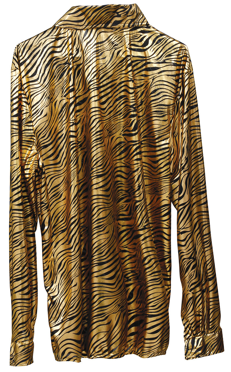GP16054 – Film 90s Tiger Look Kostüm Cap Hemd – Größe: 52 - 54 (L) – Farbe: Gold