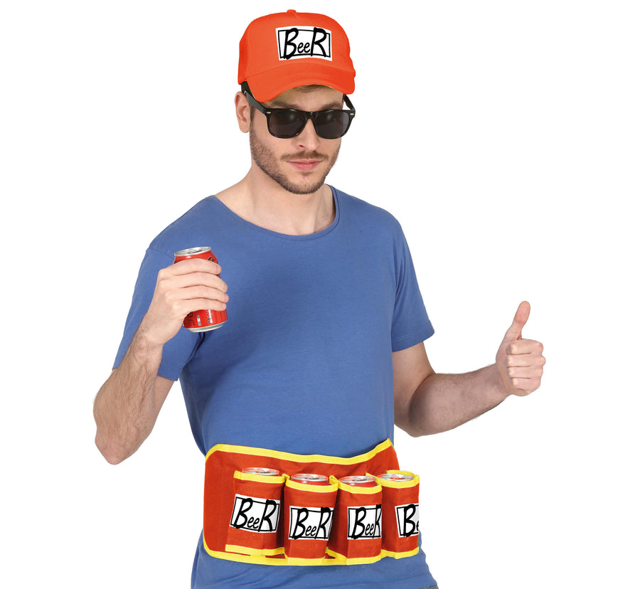 Bier Set für Herren mit Kappe und Dosengürtel