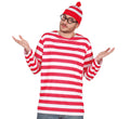 Ringelshirt Kostüm Set für Herren rot weiß