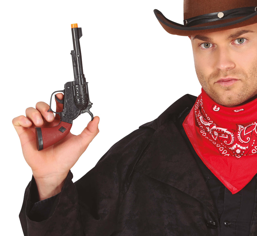 Cowboy Pistole für Erwachsene schwarz 20 cm