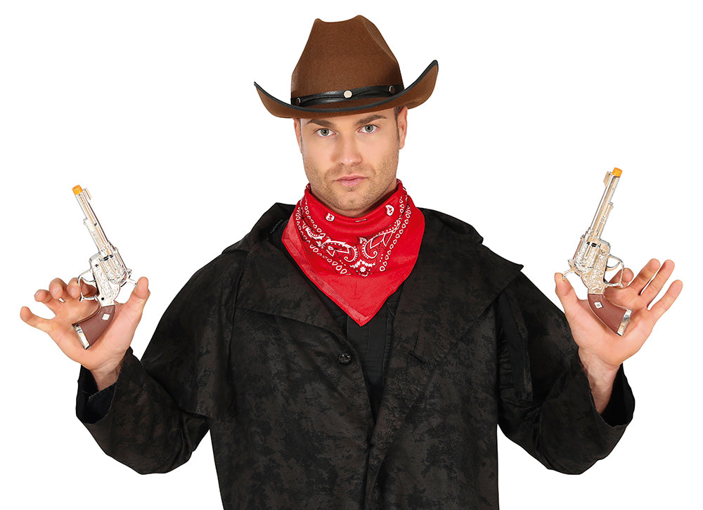 GP16091 – Cowboy Revolver Set Western Spielzeugpistolen – Farbe: Silber