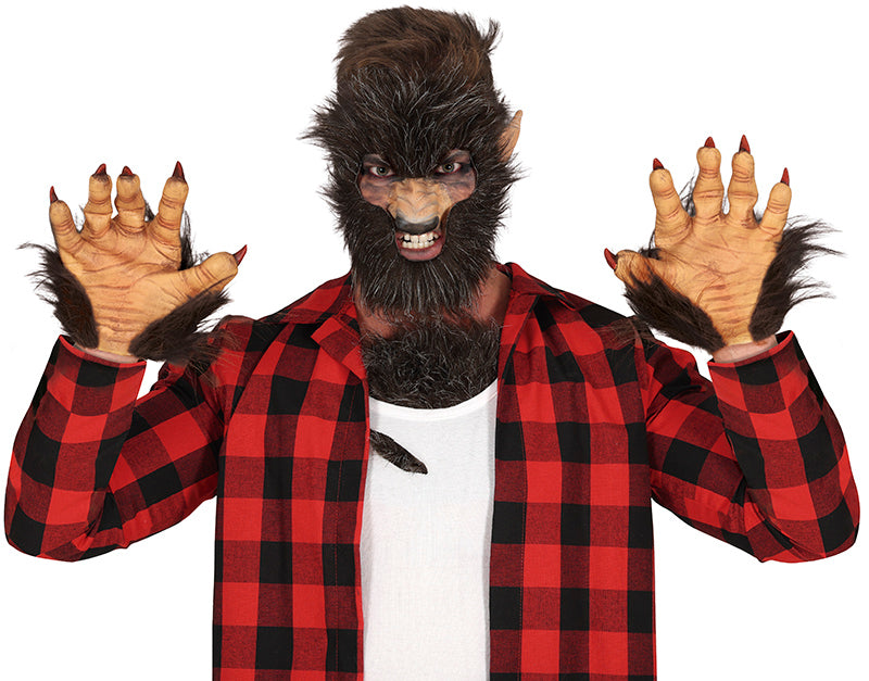 Latex Werwolf Handschuhe für Herren mit Krallen
