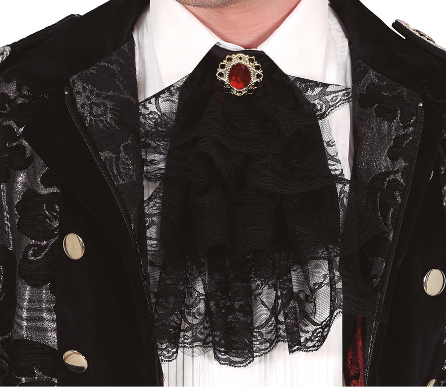 GP16122 – Marquis Gothic Jabot Spitze Vampir – Farbe: Schwarz, Ansicht 2