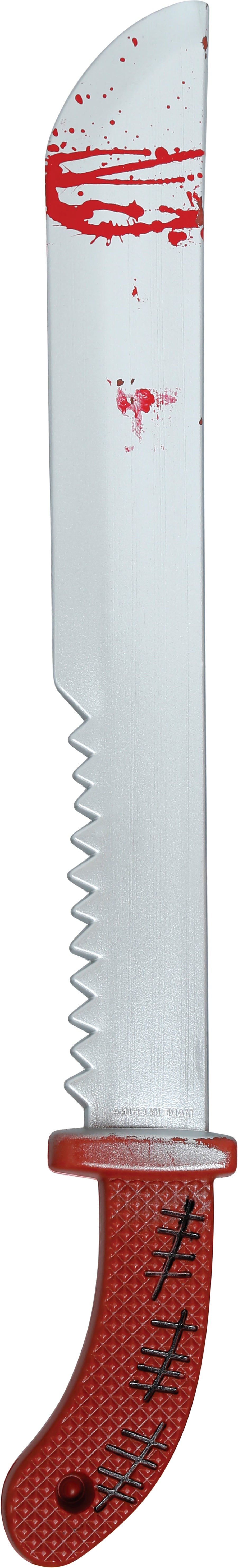 GP16142 – Halloween Machete Mit Zahnung – Farbe: Silber / Braun, Ansicht 2