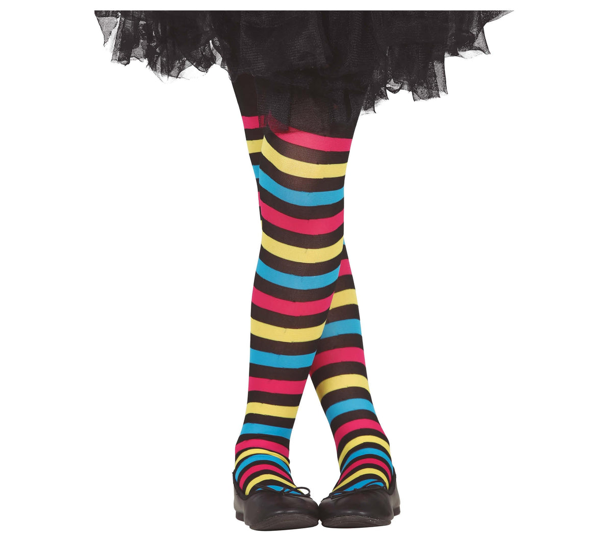 GP16155 – Hexe Regenbogenstrumpfhose Fasching – Größe: 3 - 6 Jahre – Farbe: Mehrfarbig