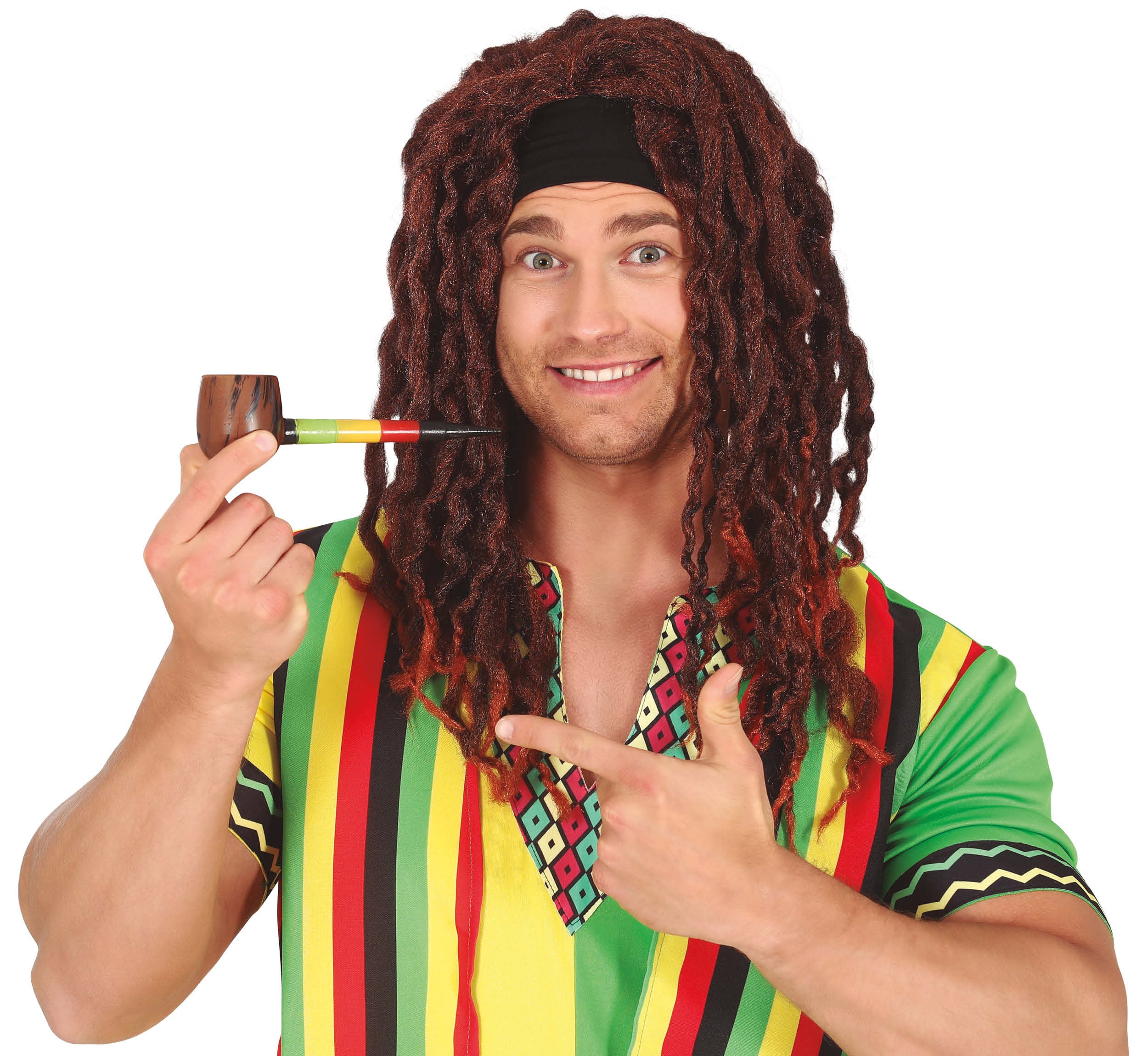 GP16166 – Rastafarian Party Pfeife Bunt – Farbe: Braun