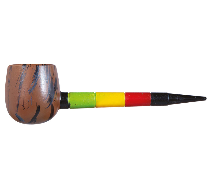 GP16166 – Rastafarian Party Pfeife Bunt – Farbe: Braun, Ansicht 2
