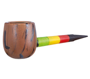 Rasta Pfeife für Erwachsene 18 cm Holzoptik, Bild 3