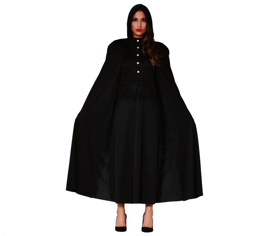 GP16180 – Vampir Umhang Kapuze Schwarzer Halloween – Farbe: Schwarz