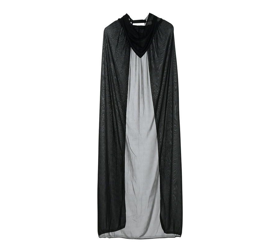 GP16180 – Vampir Umhang Kapuze Schwarzer Halloween – Farbe: Schwarz, Ansicht 2
