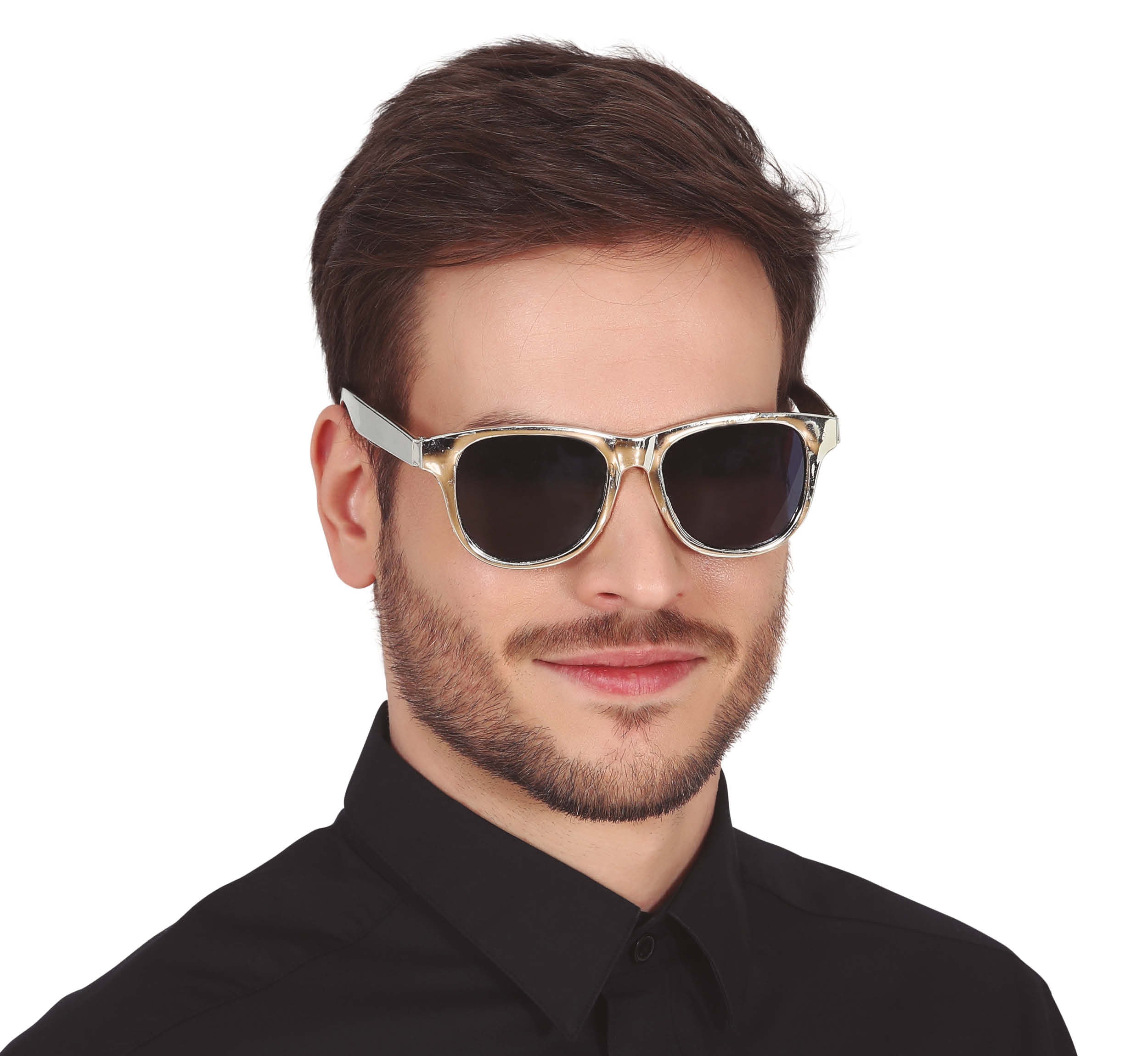 GP16188 – Silvester Glitzerglanz Brille Retro – Farbe: Silber