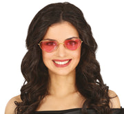 Herzbrille für Erwachsene rosa Hippie, Bild 1