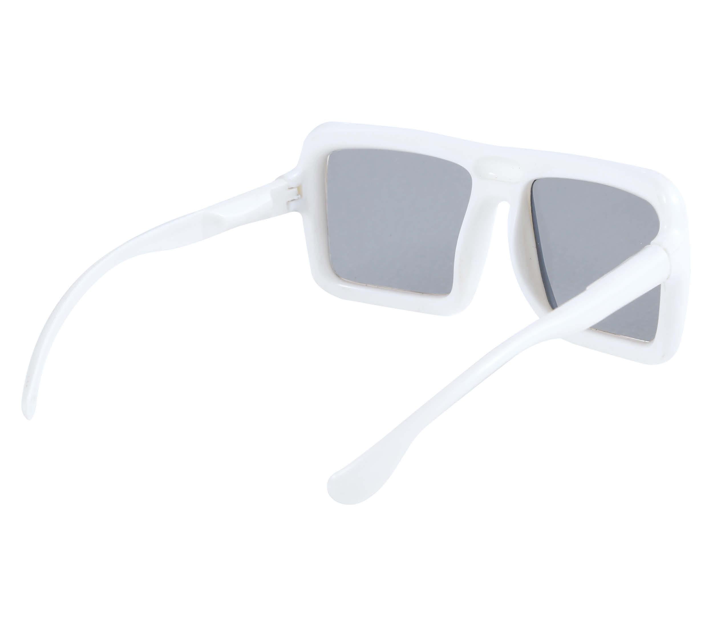 GP16194 – 70S Retro Quadratische Brille – Farbe: Weiß