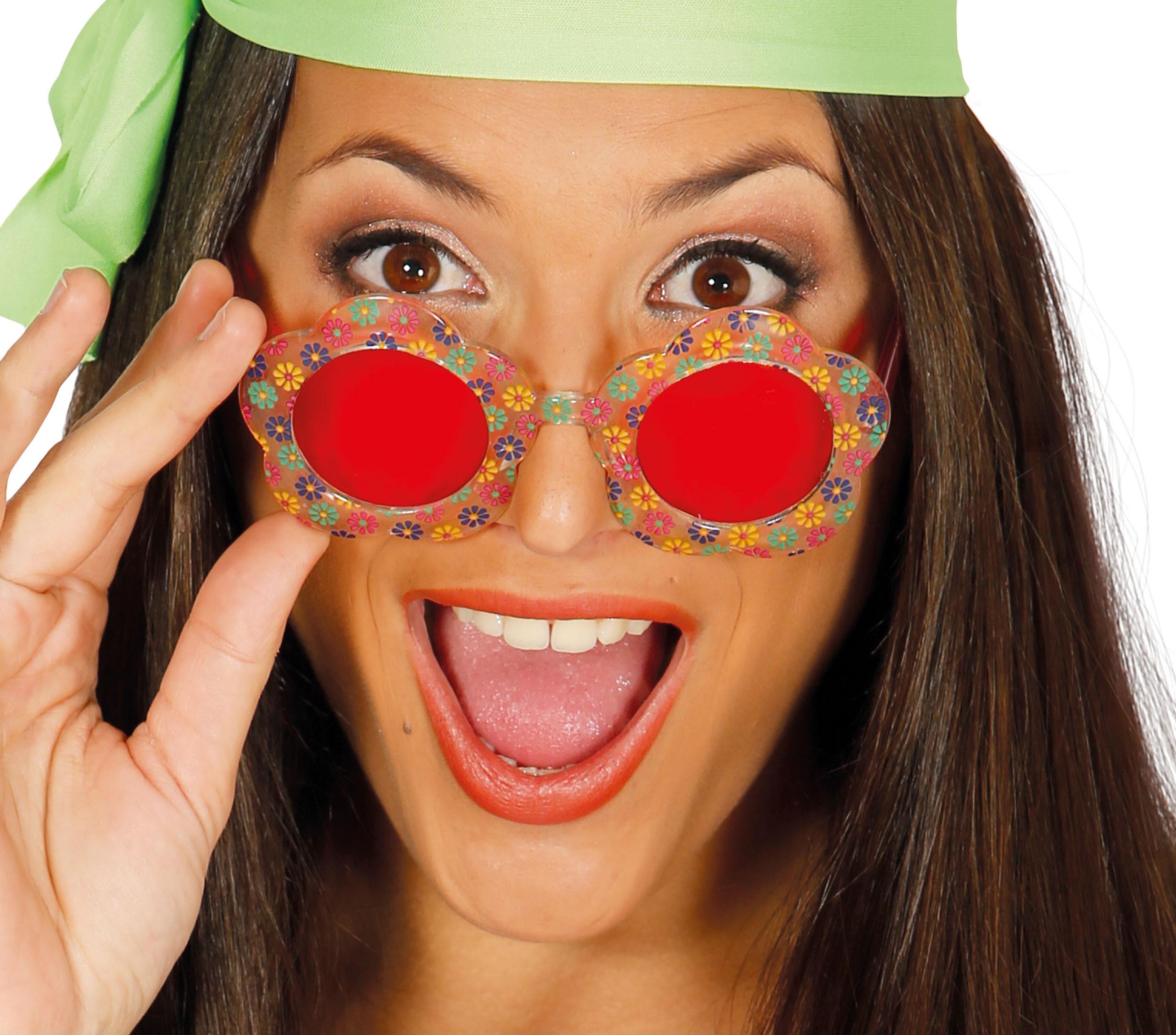 GP16215 – Hippie Blumenbrille Karneval 60s – Farbe: Mehrfarbig