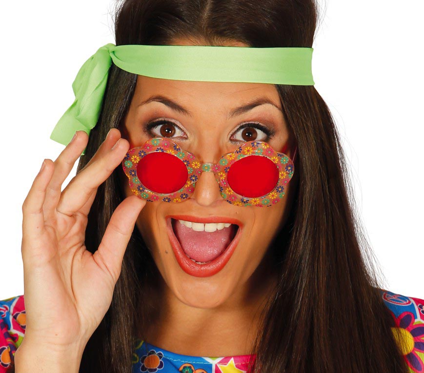 GP16215 – Hippie Blumenbrille Karneval 60s – Farbe: Mehrfarbig