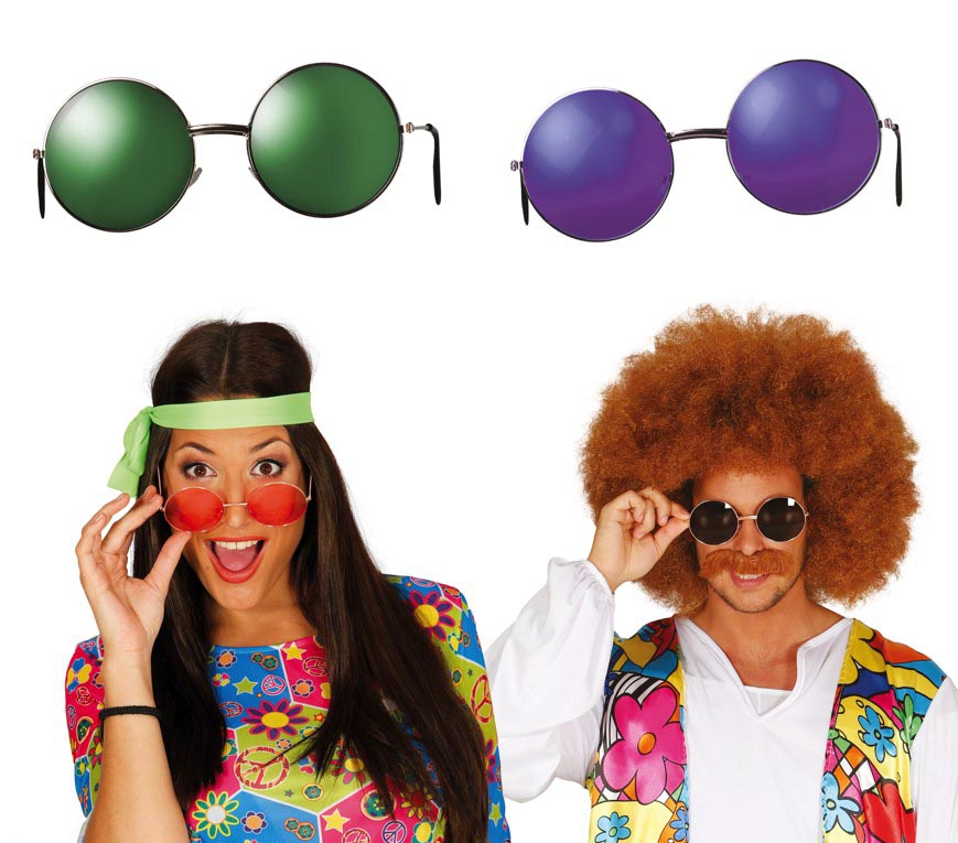 Hippie Brille für Erwachsene groß rund