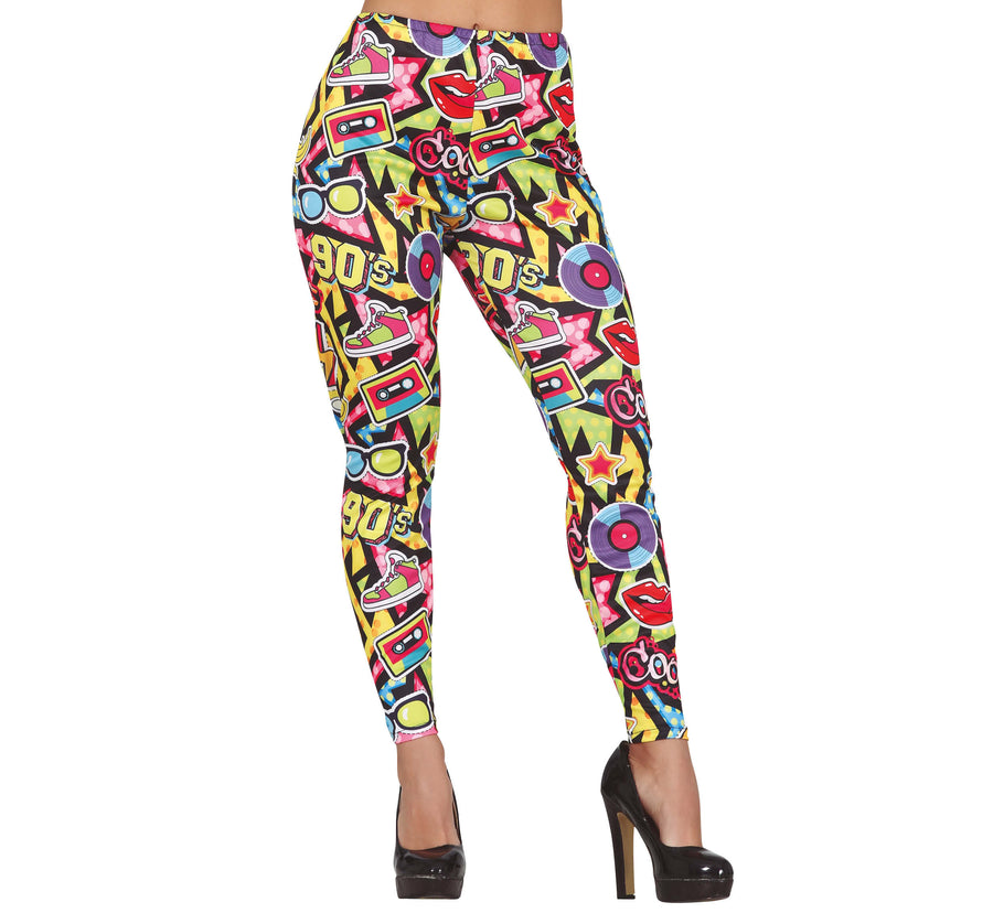 90er Jahre Leggings für Damen bunt