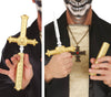 GP16444 – Vampirjäger Kreuzzepter Halloween Dekoration – Farbe: Gold / Silber