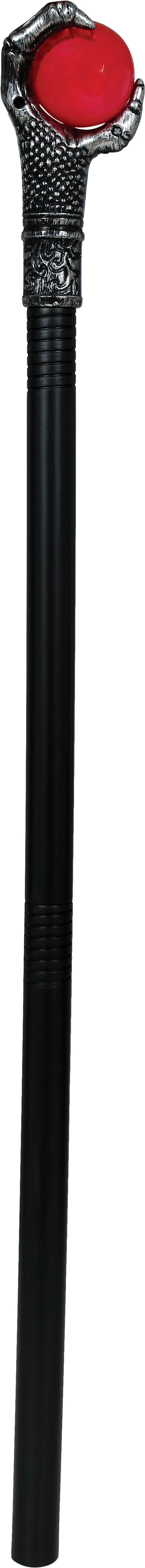 GP16483 – Mittelalter Magier Stock Mystischer Zauberer – Farbe: Schwarz / Silber, Ansicht 2