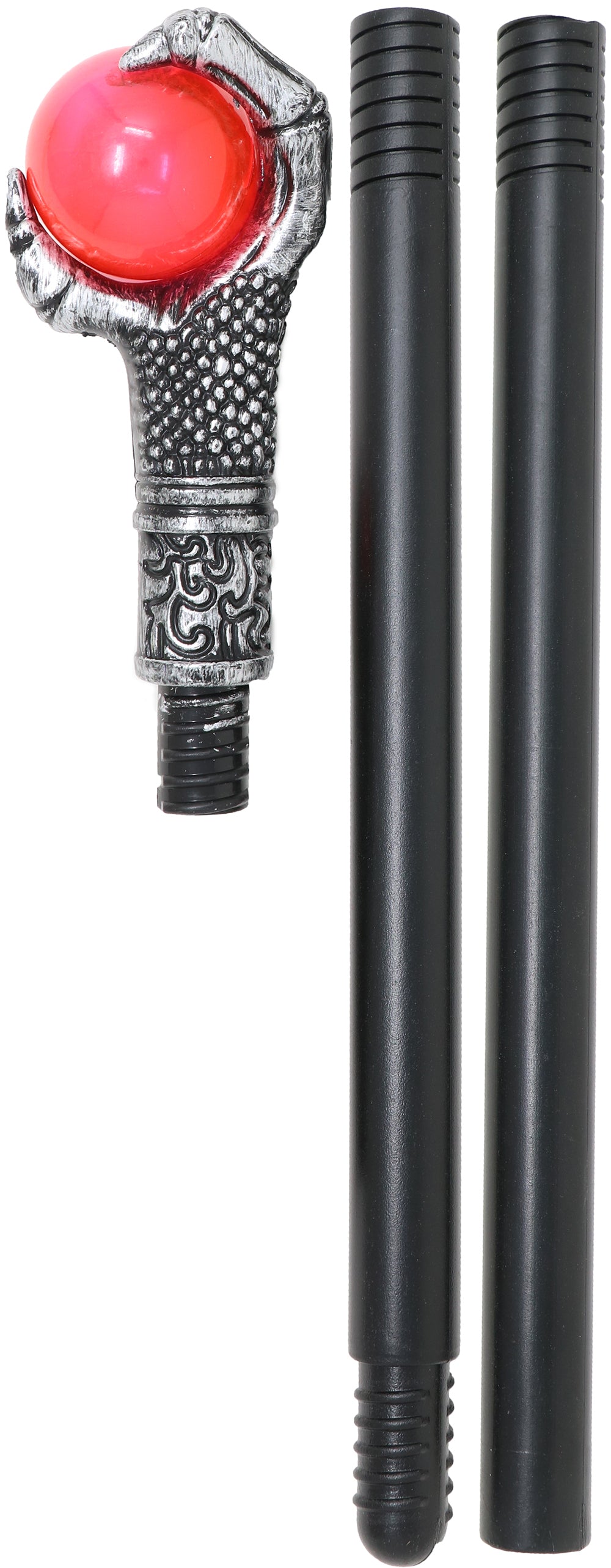 GP16483 – Mittelalter Magier Stock Mystischer Zauberer – Farbe: Schwarz / Silber