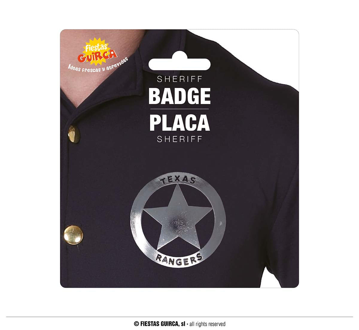 GP16504 – Cowboy Sheriff Stern Abzeichen Texas – Farbe: Metallic