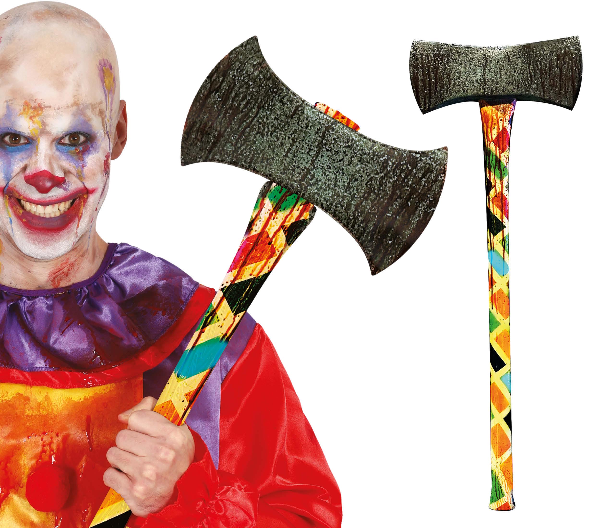 GP16519 – Clown Grusel Axt Horror Halloween Clown – Farbe: Mehrfarbig